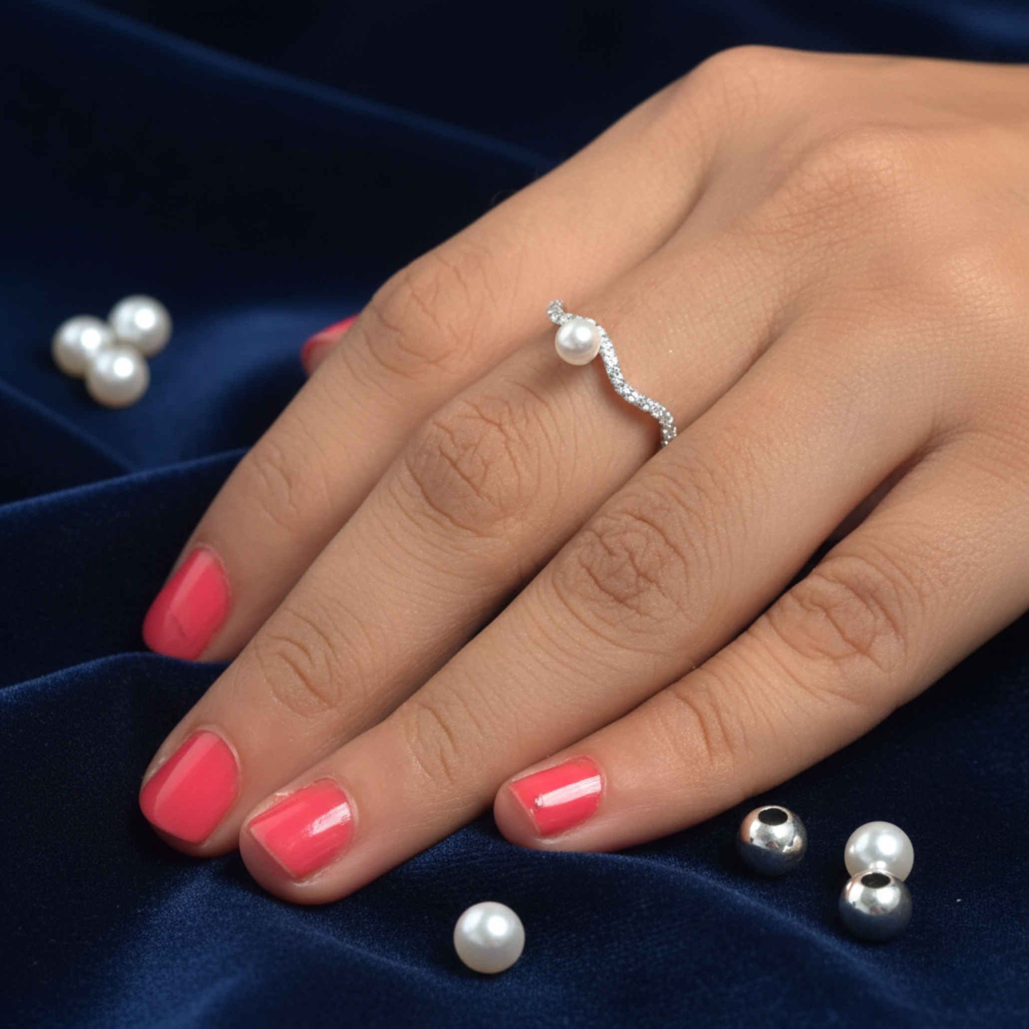 Pearl Wave Ring
