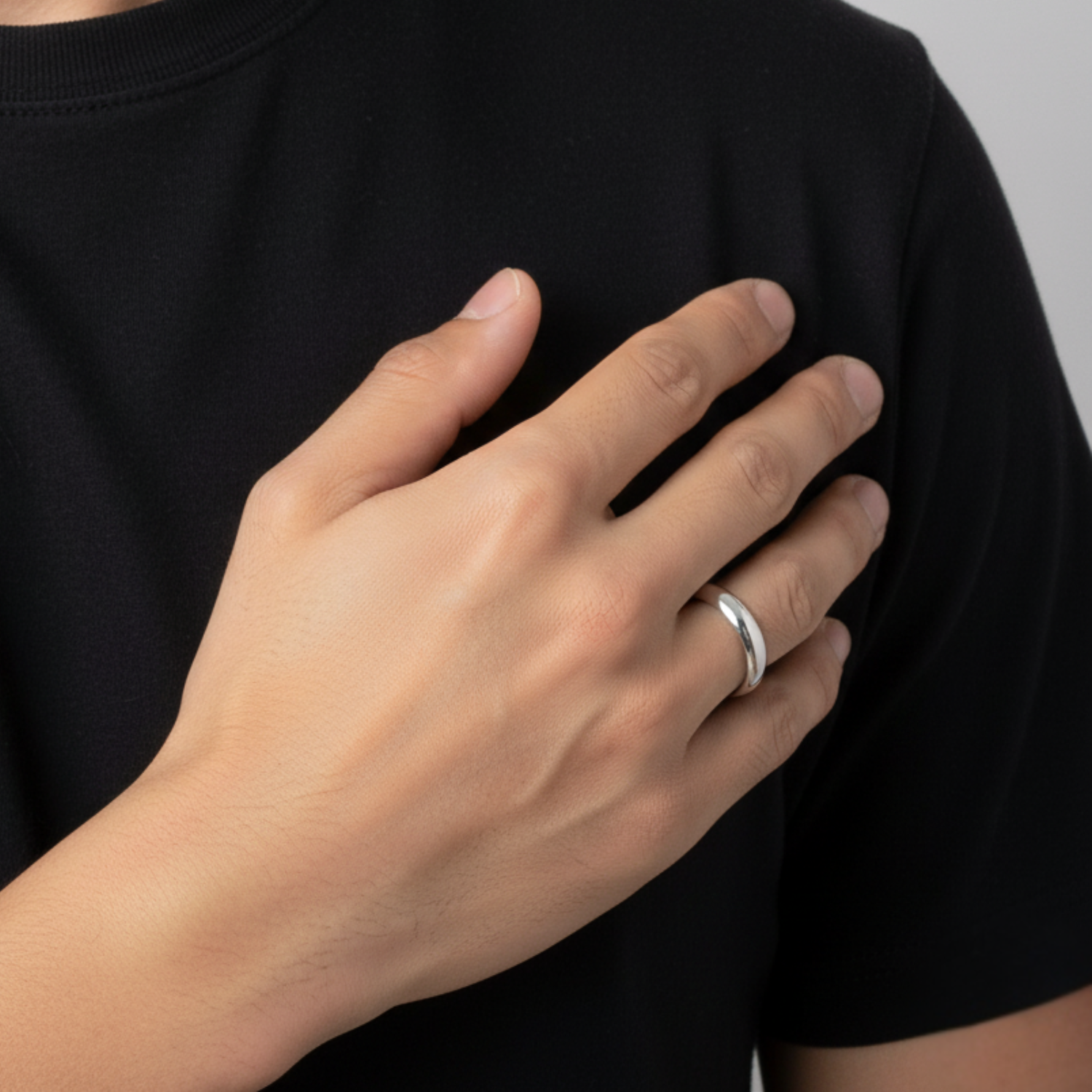 Silver Modern Class Ring For Him