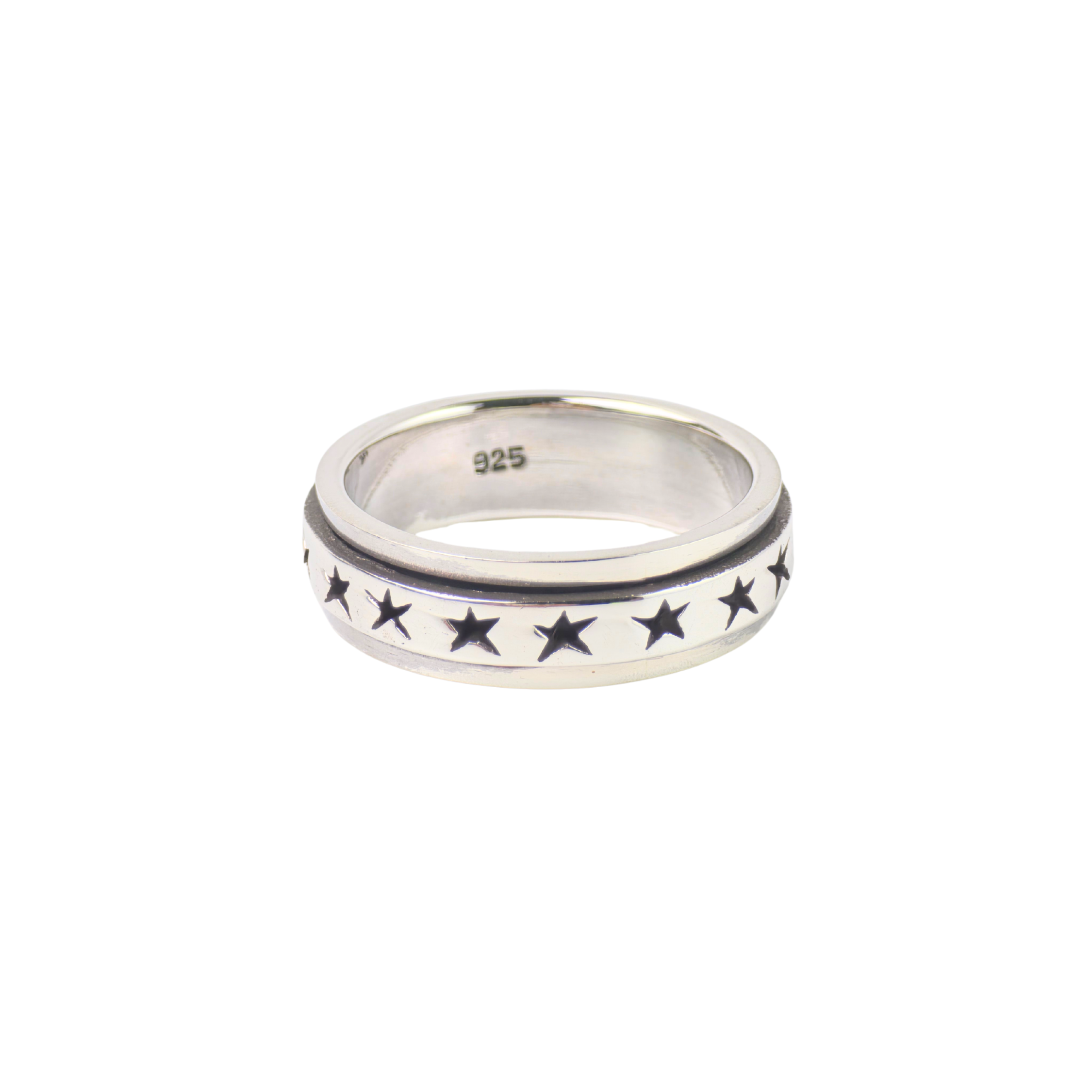 Silver Rise Star Spinner Ring For Him