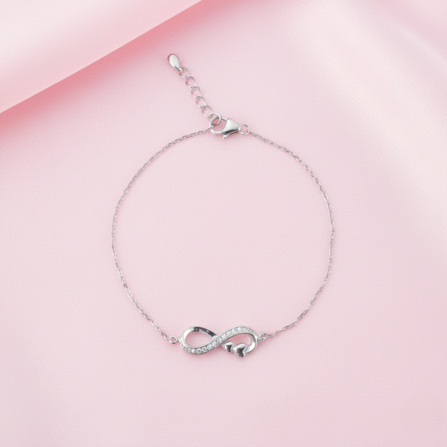 Silver Infinity Heart Bracelet