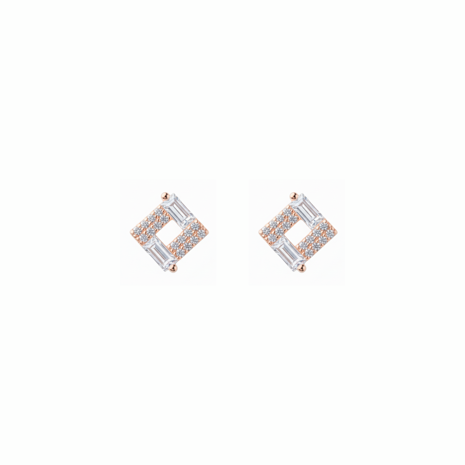 Rose Gold Sparkling Luxe Stud Earrings