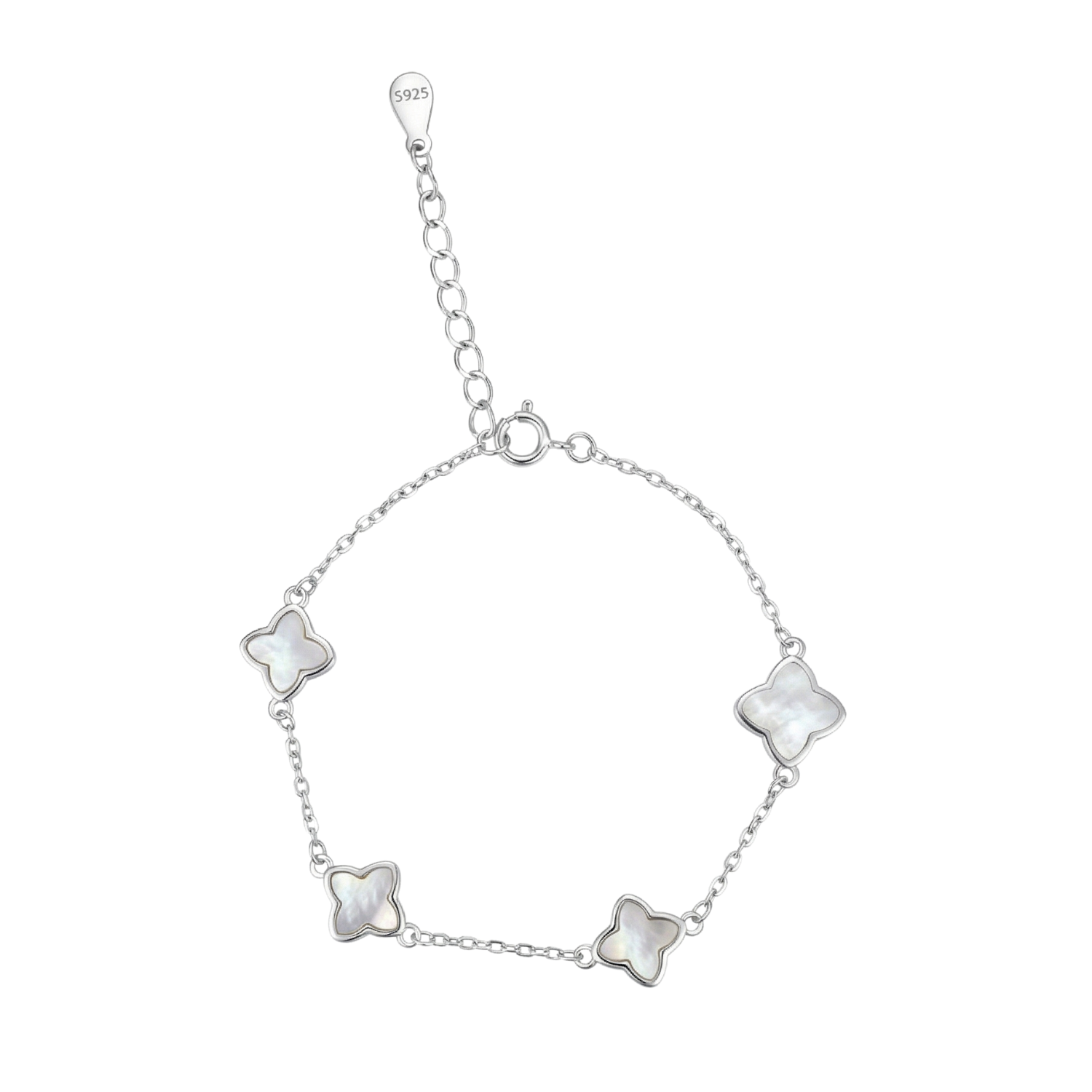 Silver Clover Charm Bracelet