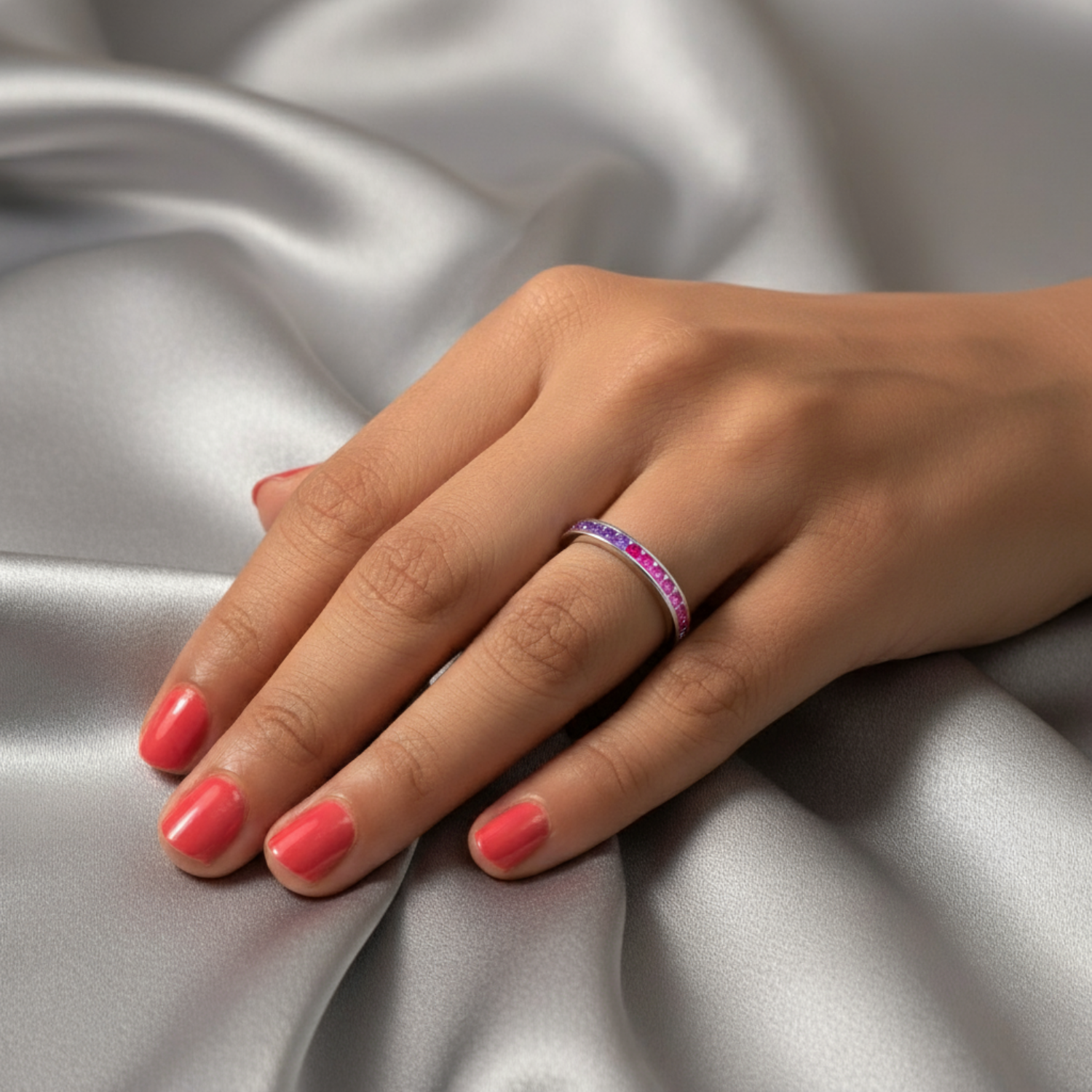 Rainbow Eternity Ring