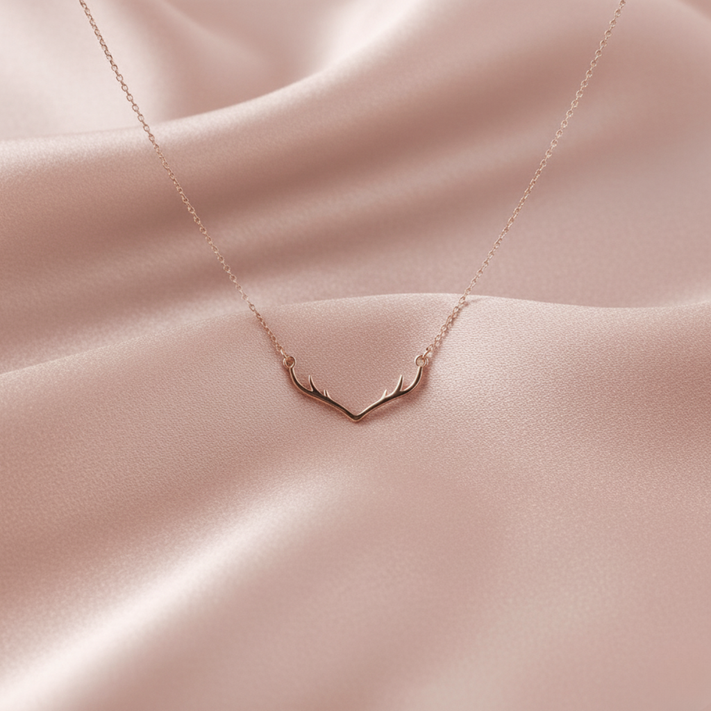 Rose Gold Antler Necklace