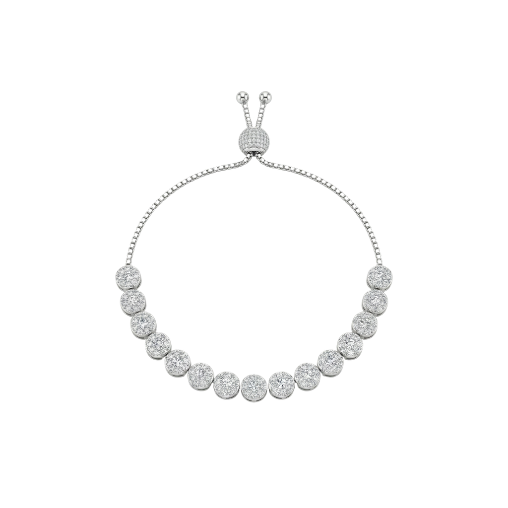 Silver Bloom Diamond Bracelet