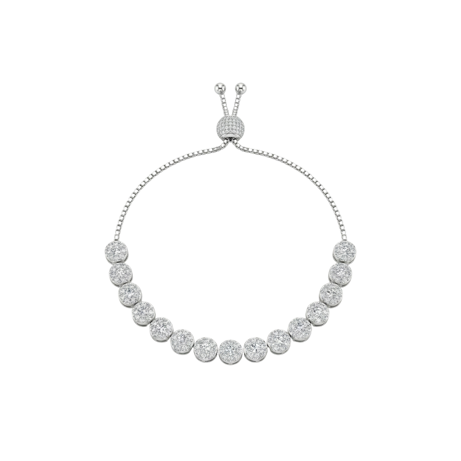 Silver Bloom Diamond Bracelet