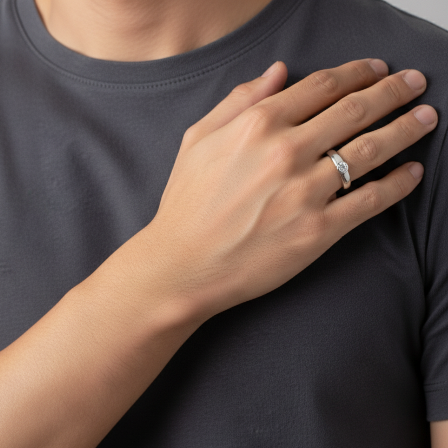 Ornet Silver Ring For Him