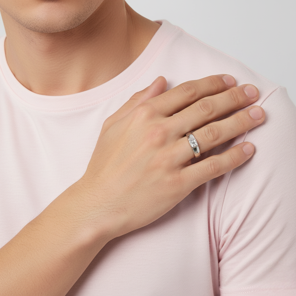 Square Edge Ring For Him