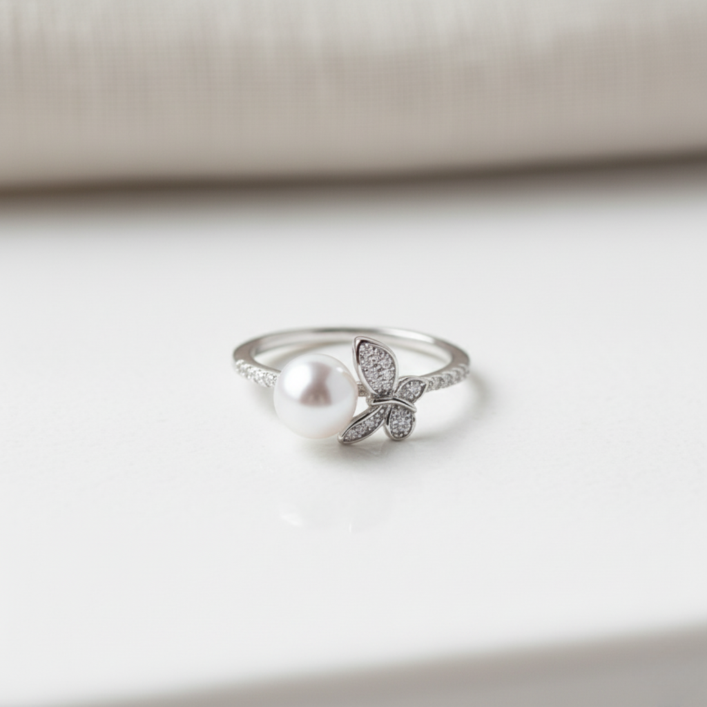 Butterfly Pearl Ring