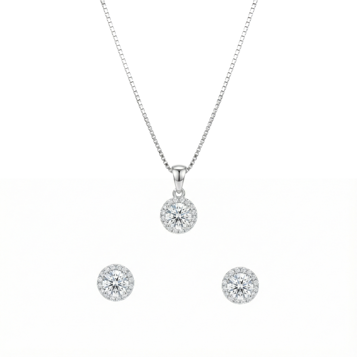 Classic Solataire Pendant Set