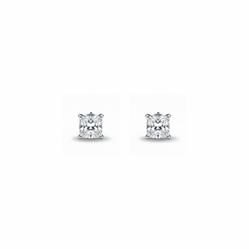 Silver Princess Stud Earrings