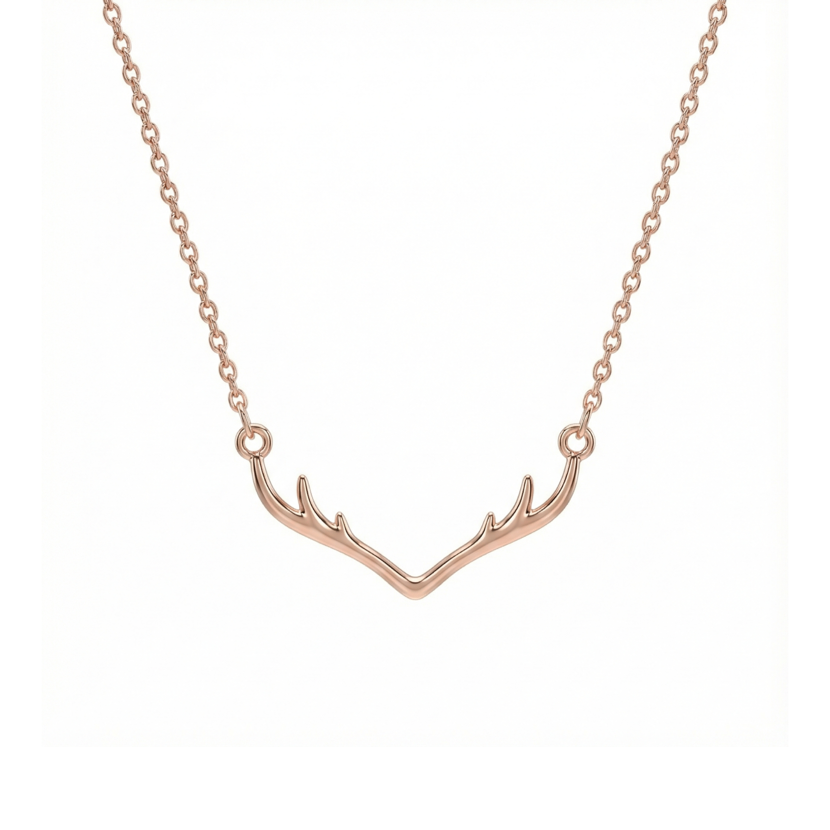 Rose Gold Antler Necklace