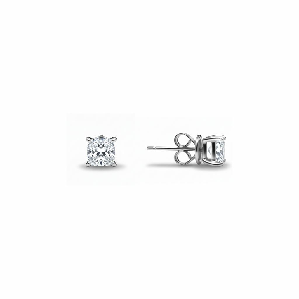 Silver Princess Stud Earrings