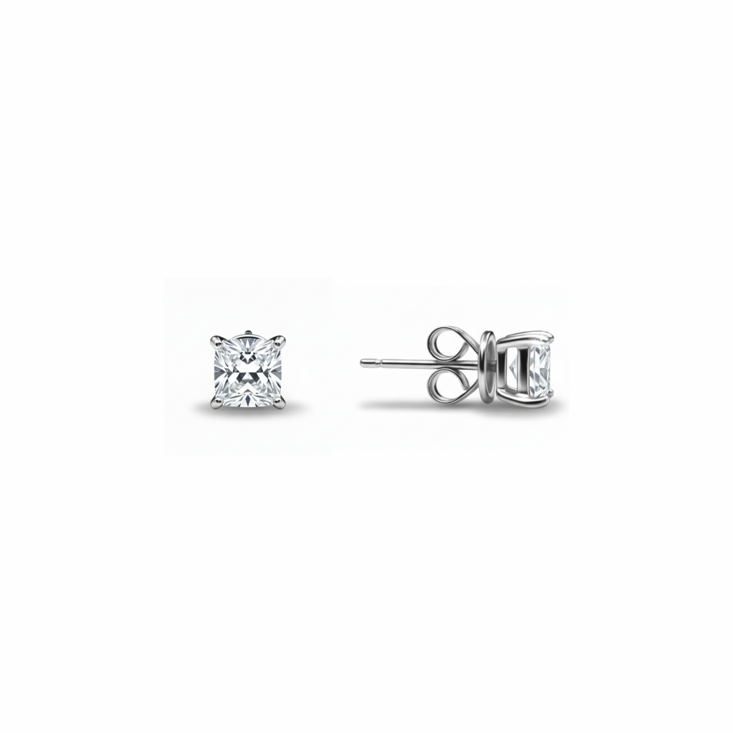 Silver Princess Stud Earrings