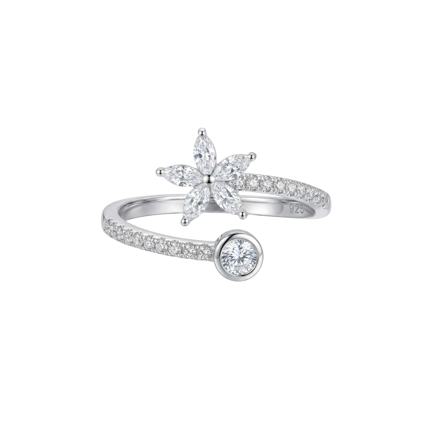 Floral Diamond Accent Ring