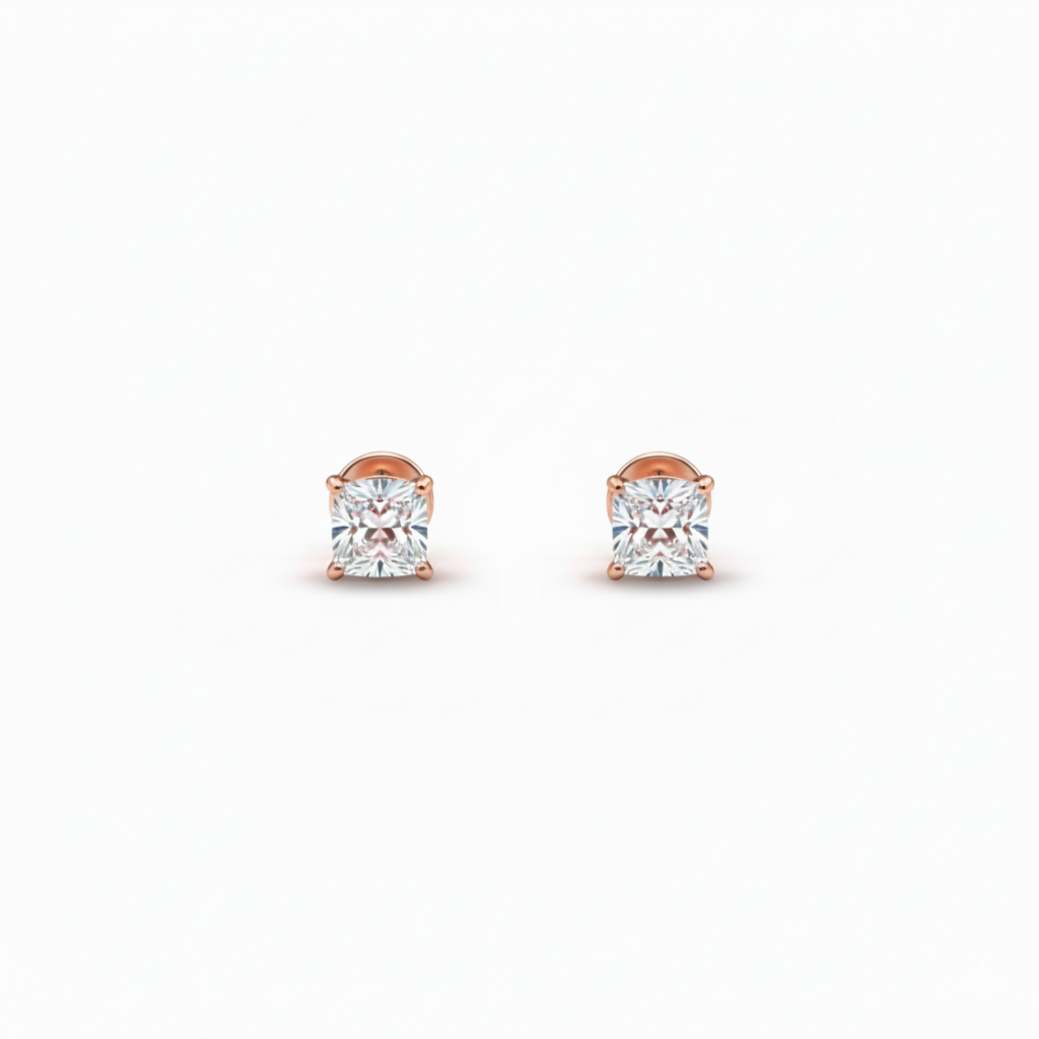 Rose Gold Princess Stud Earrings