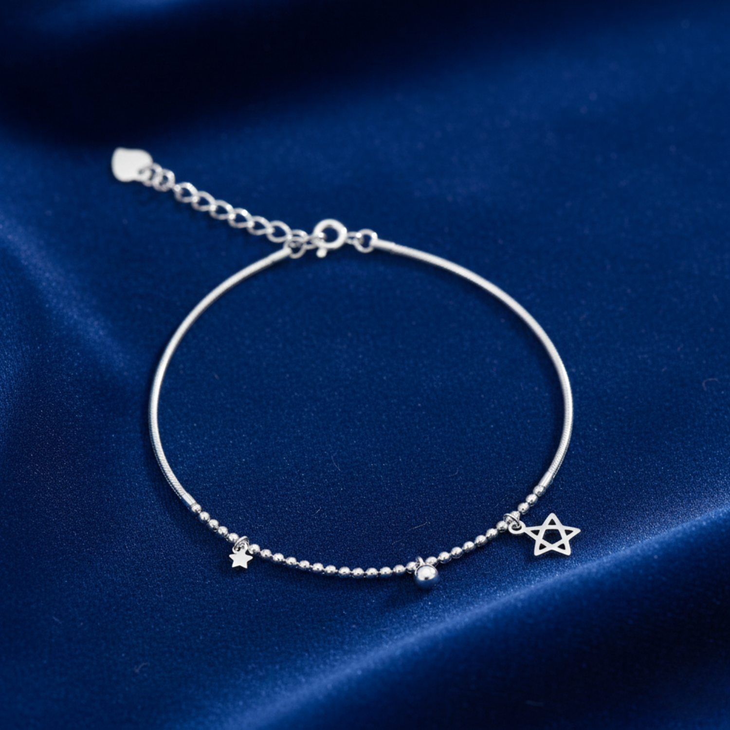 Silver Starlit Charm Bracelet