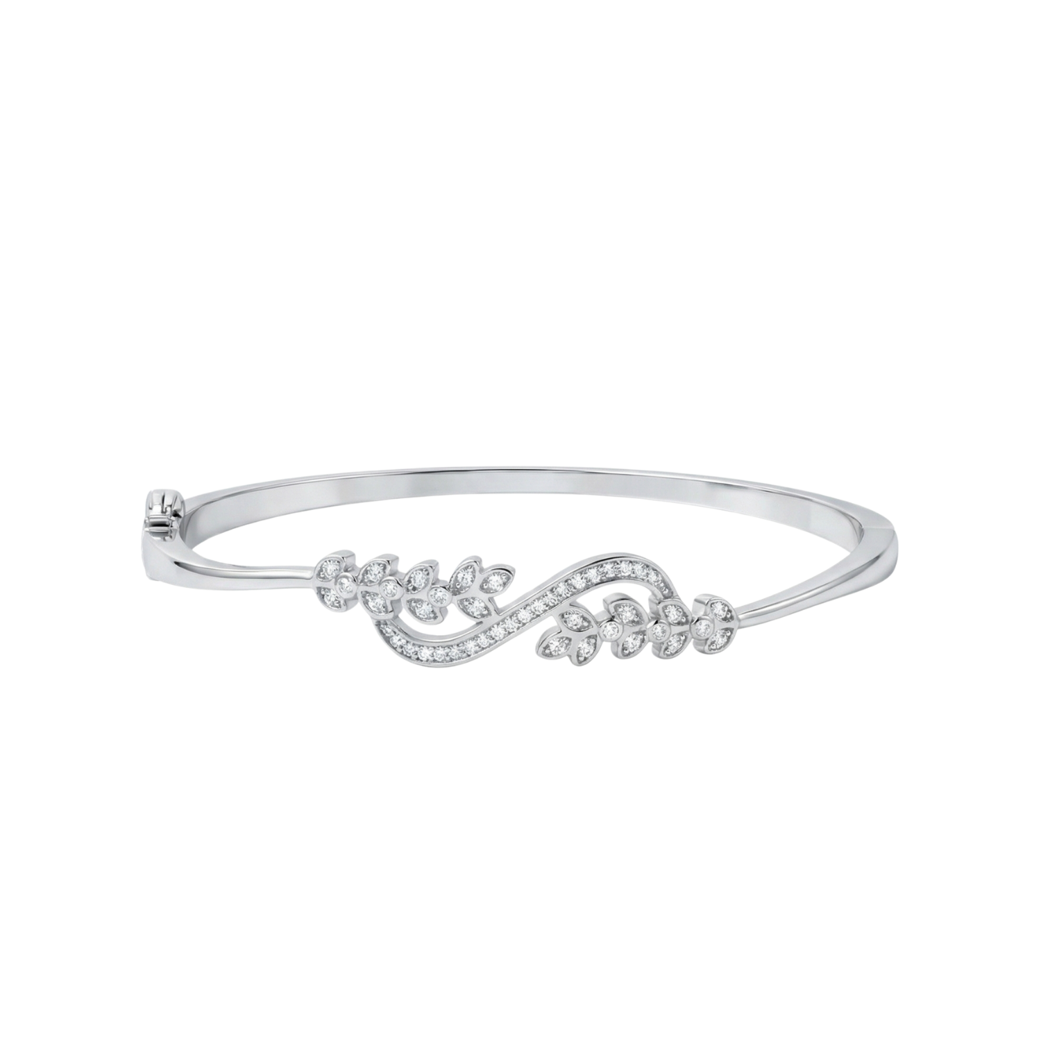 Silver Crystal Leaf Bracelet