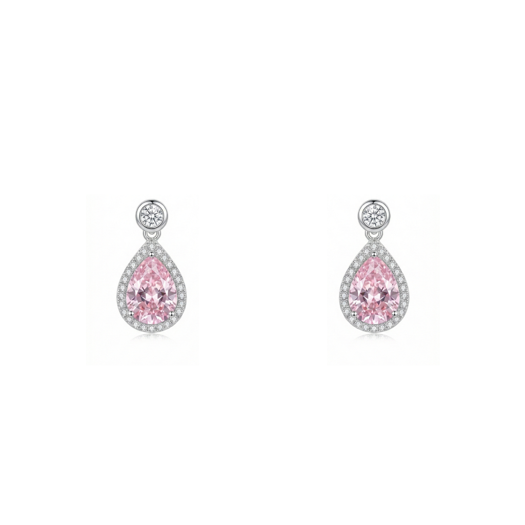 Pink Teardrop Pendant Set