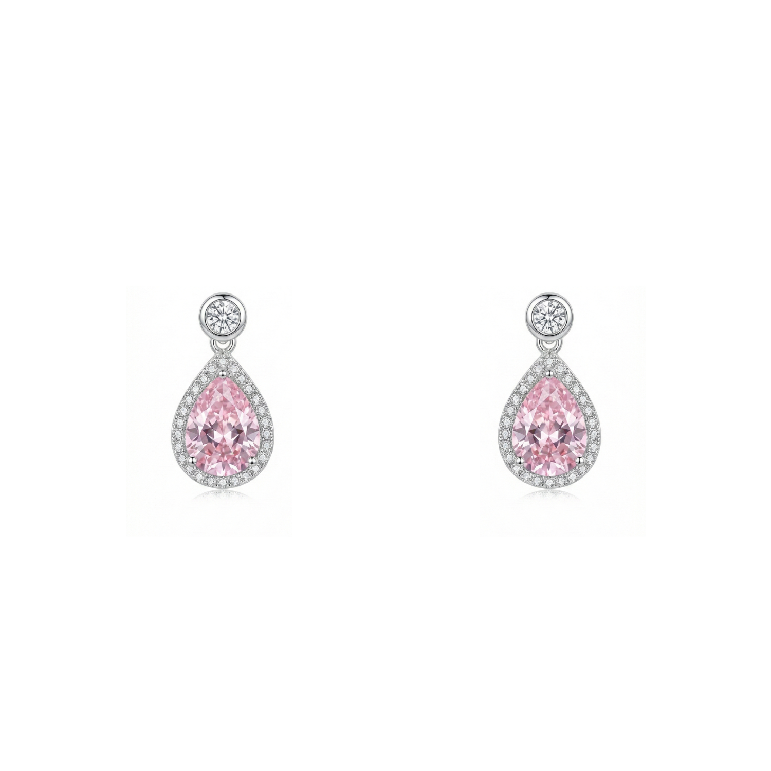 Pink Teardrop Pendant Set