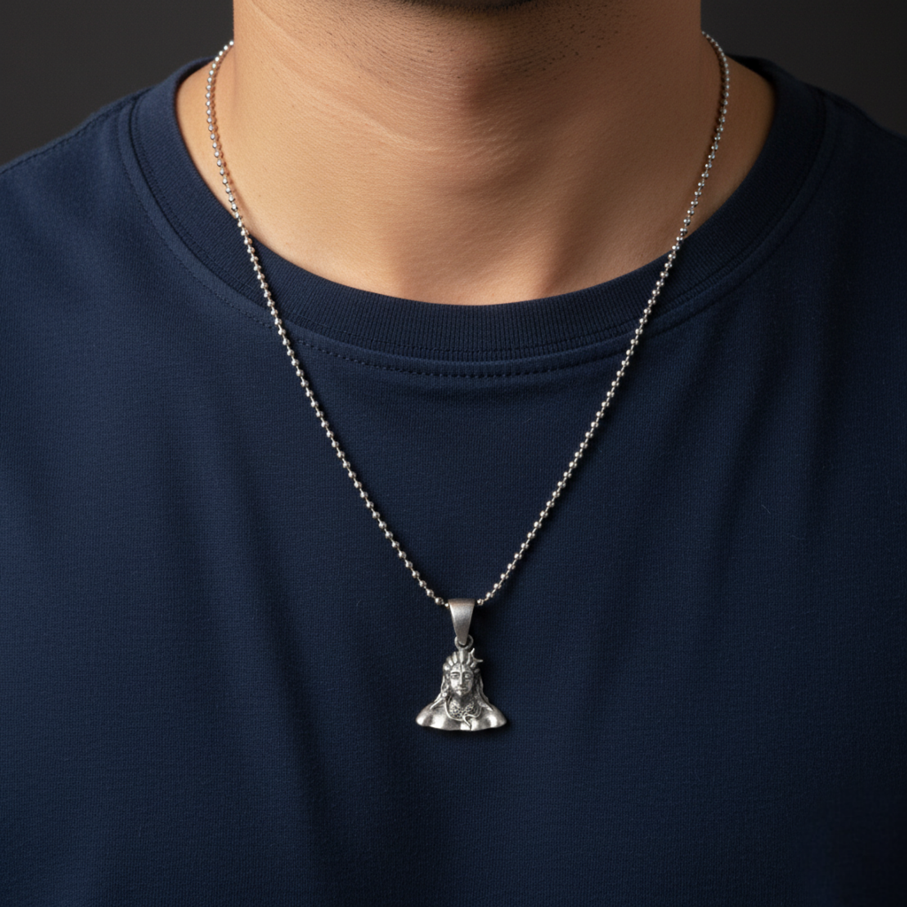 Adiyogi Shiva Silver Pendant For Him