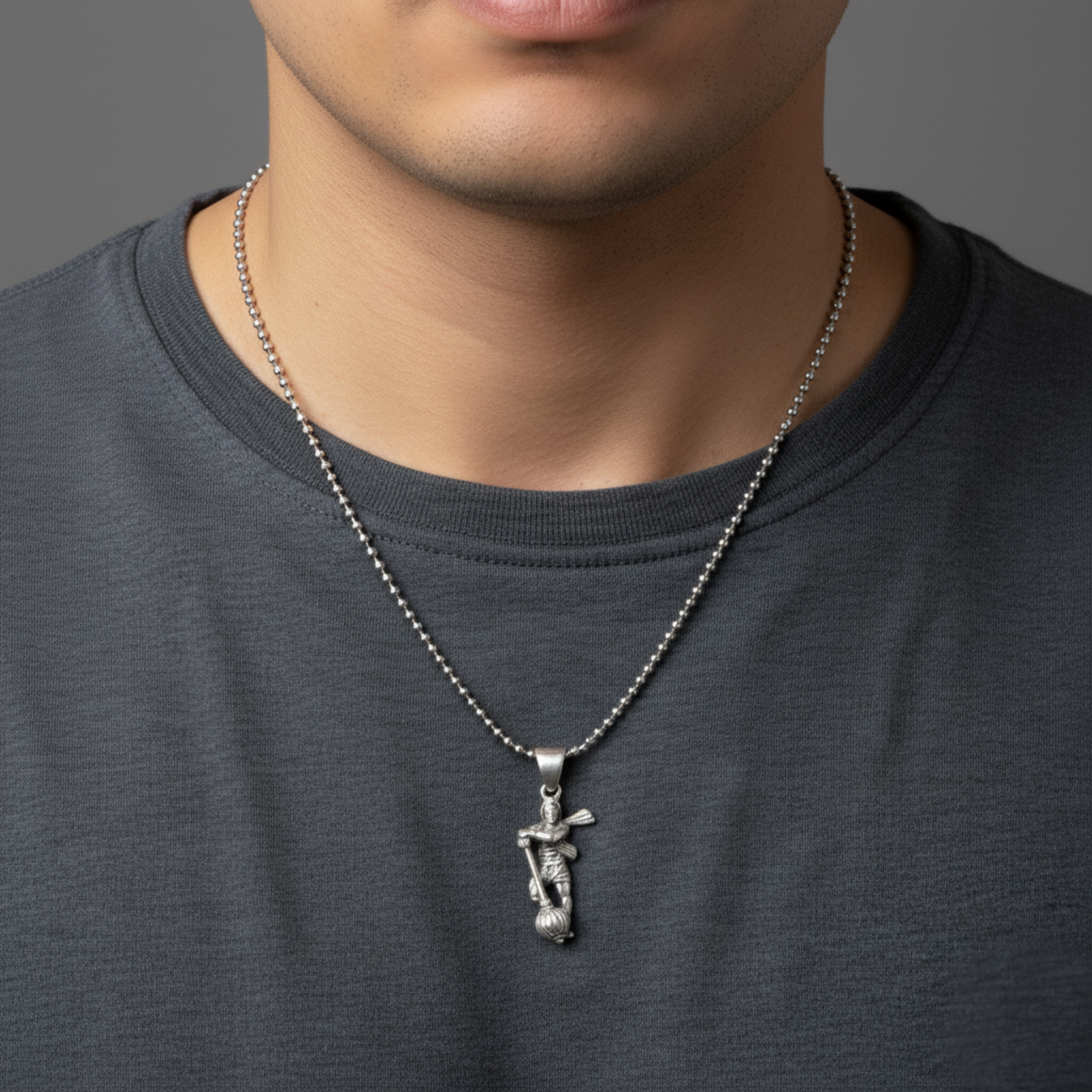 Silver Mahabali Hanuman Pendant