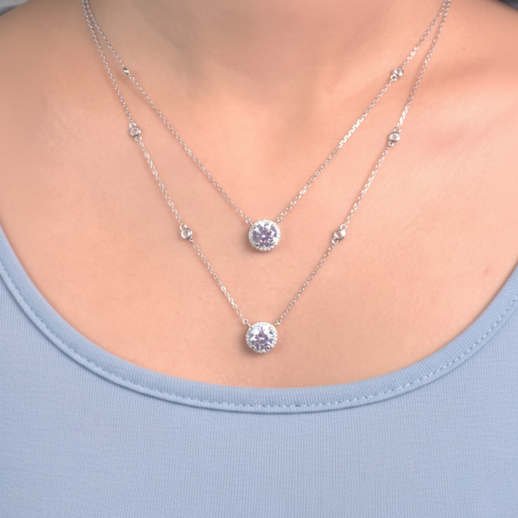 Layered Solitaire Necklace
