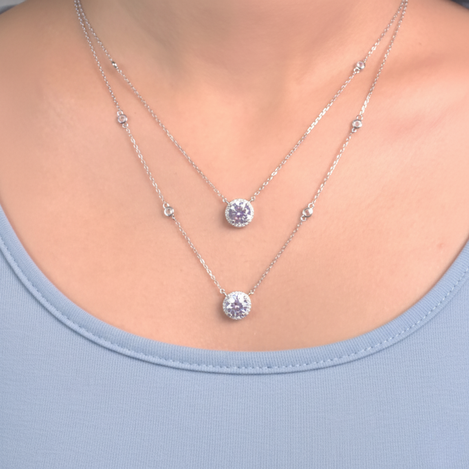 Layered Solitaire Necklace