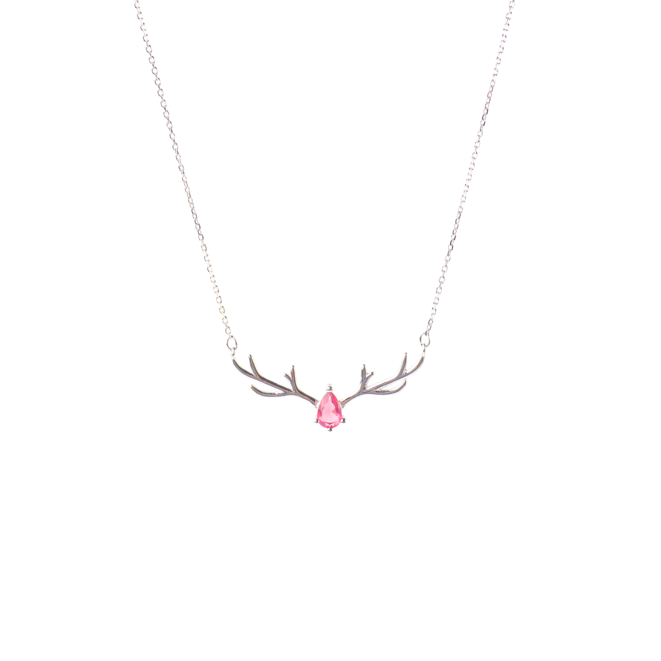 The Pink Stone Deerdrop Necklace