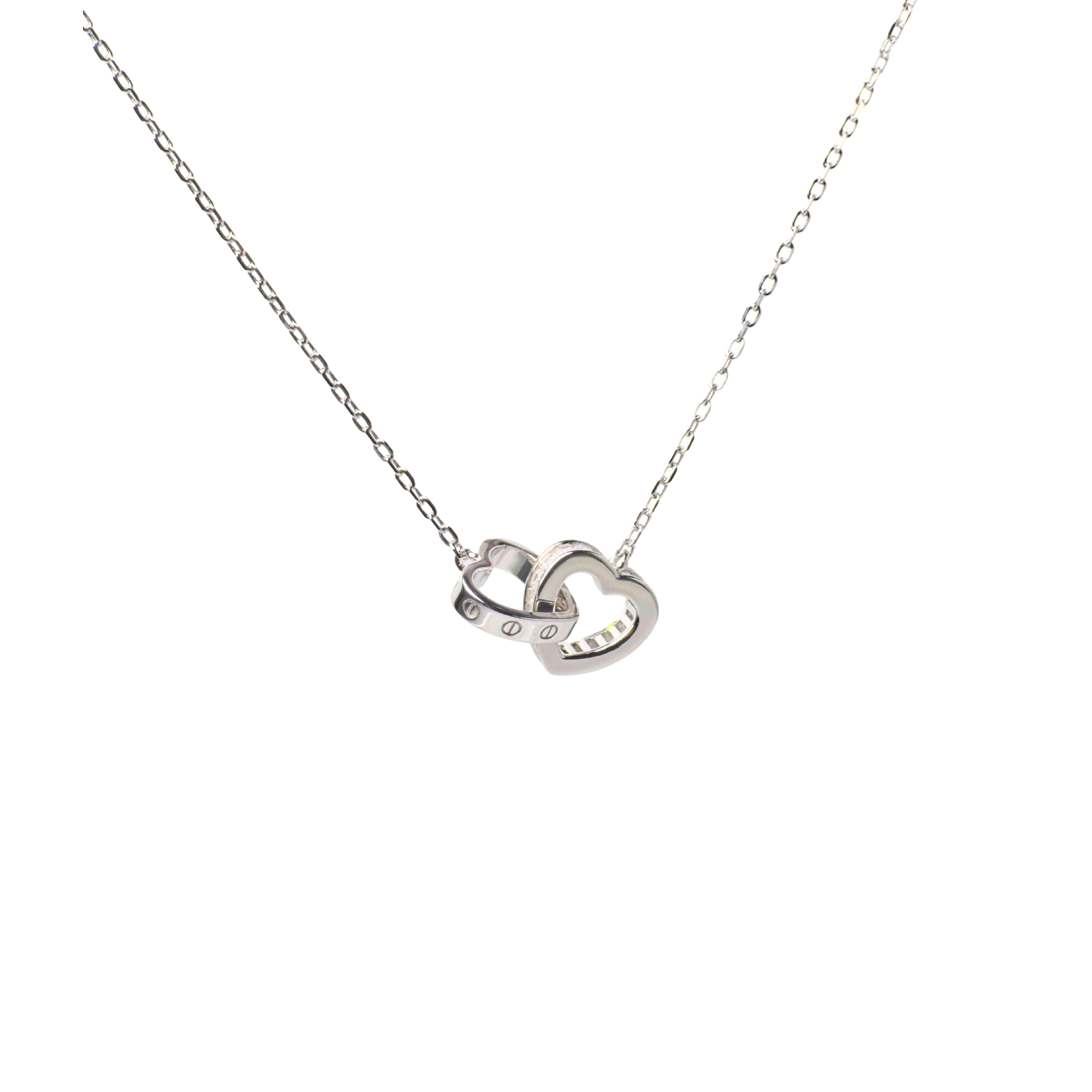 Heart-in-Heart Silver Necklace