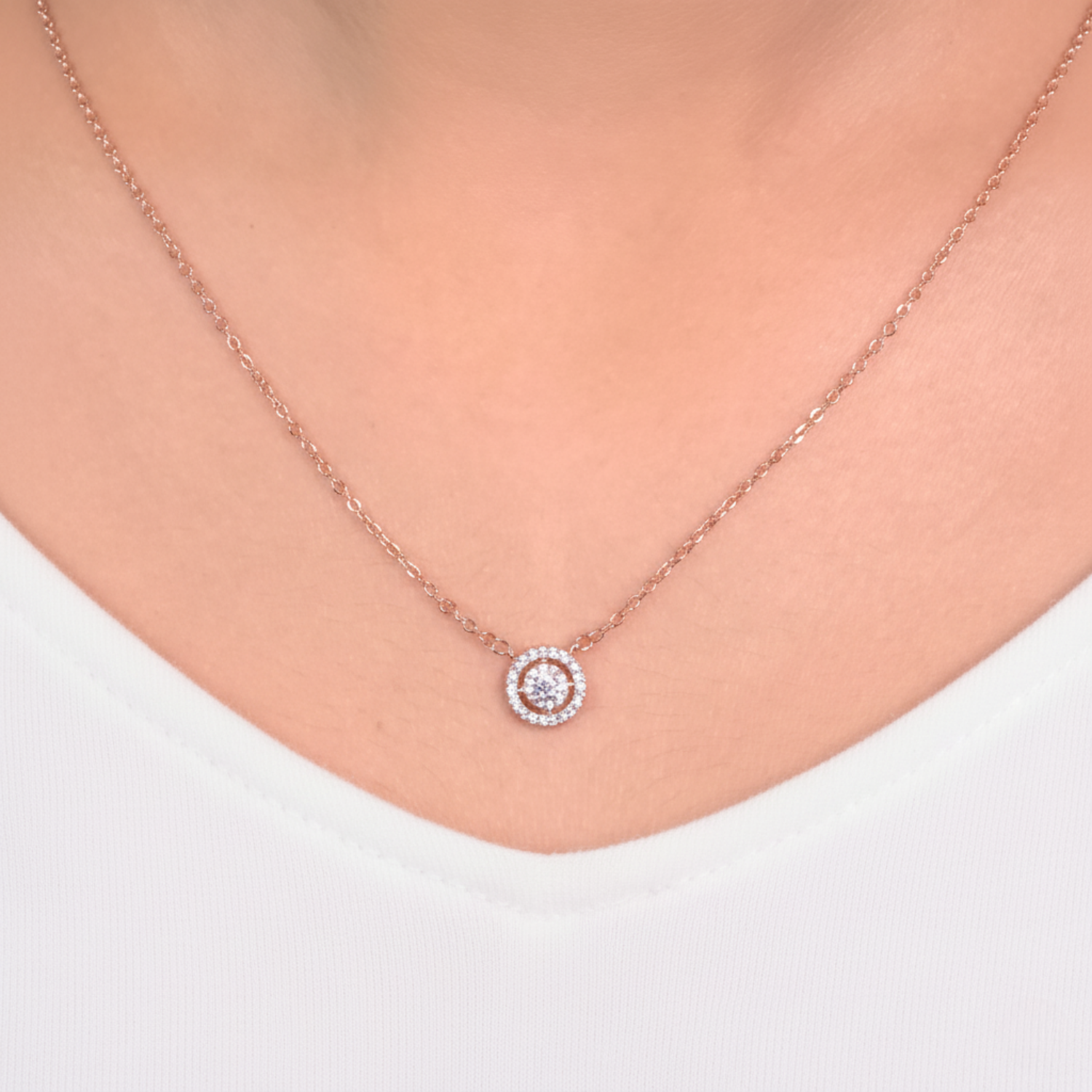Rose Gold Twilight Solitaire Necklace