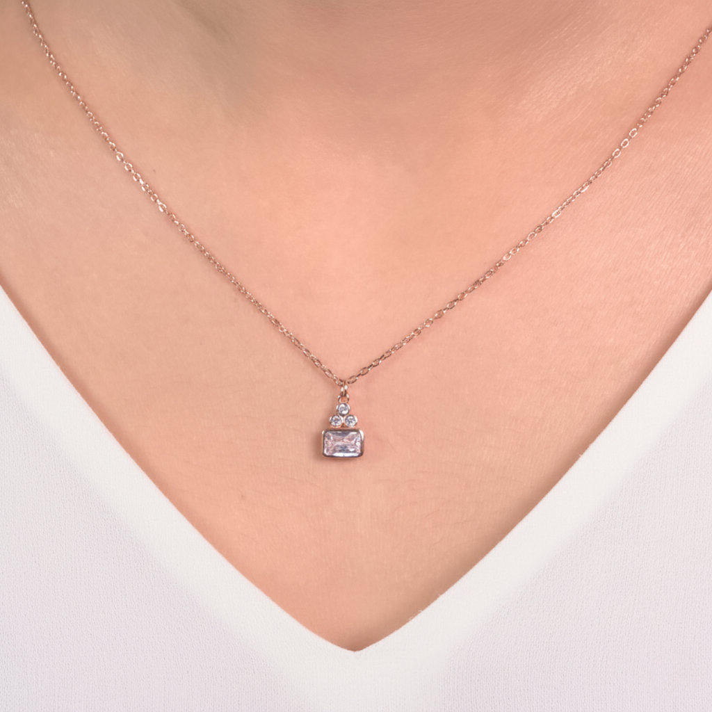 Rose Gold Vega Diamond Pendant.