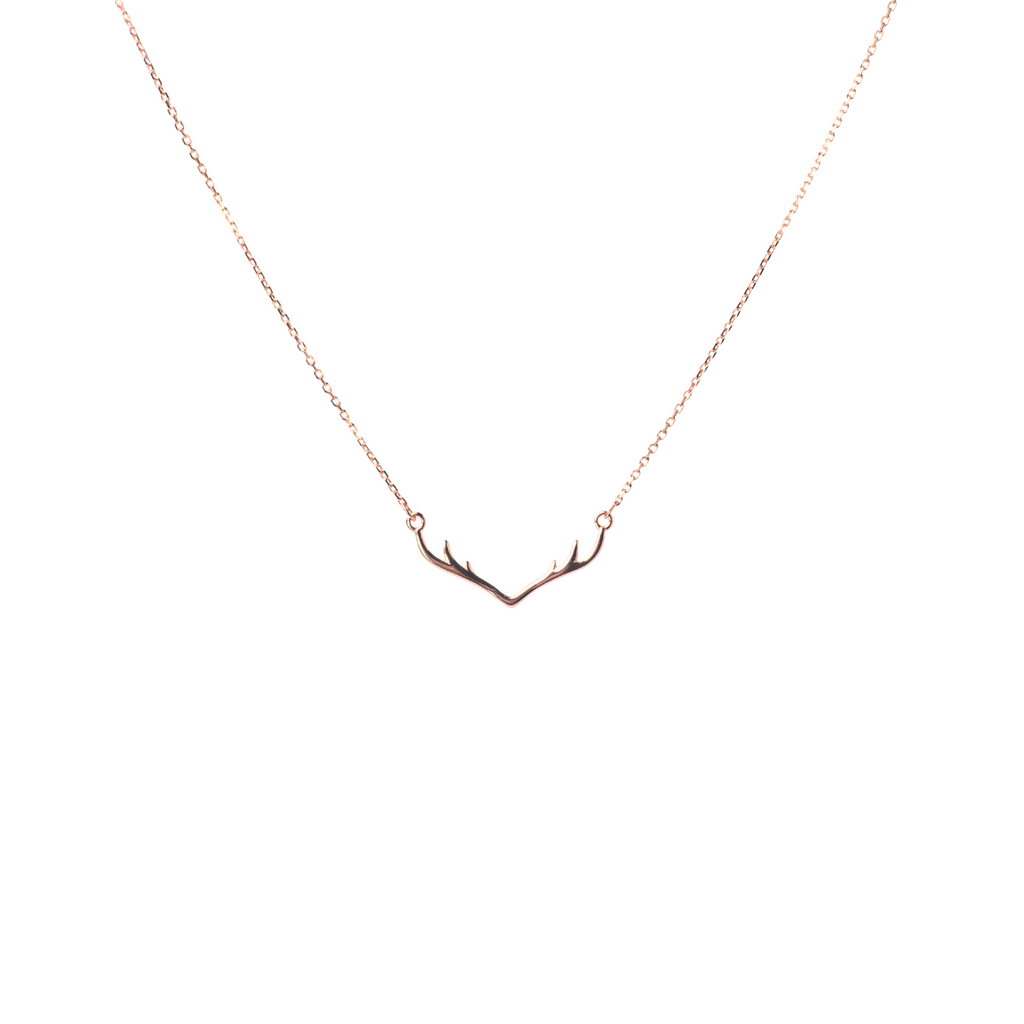 Rose Gold Antler Necklace