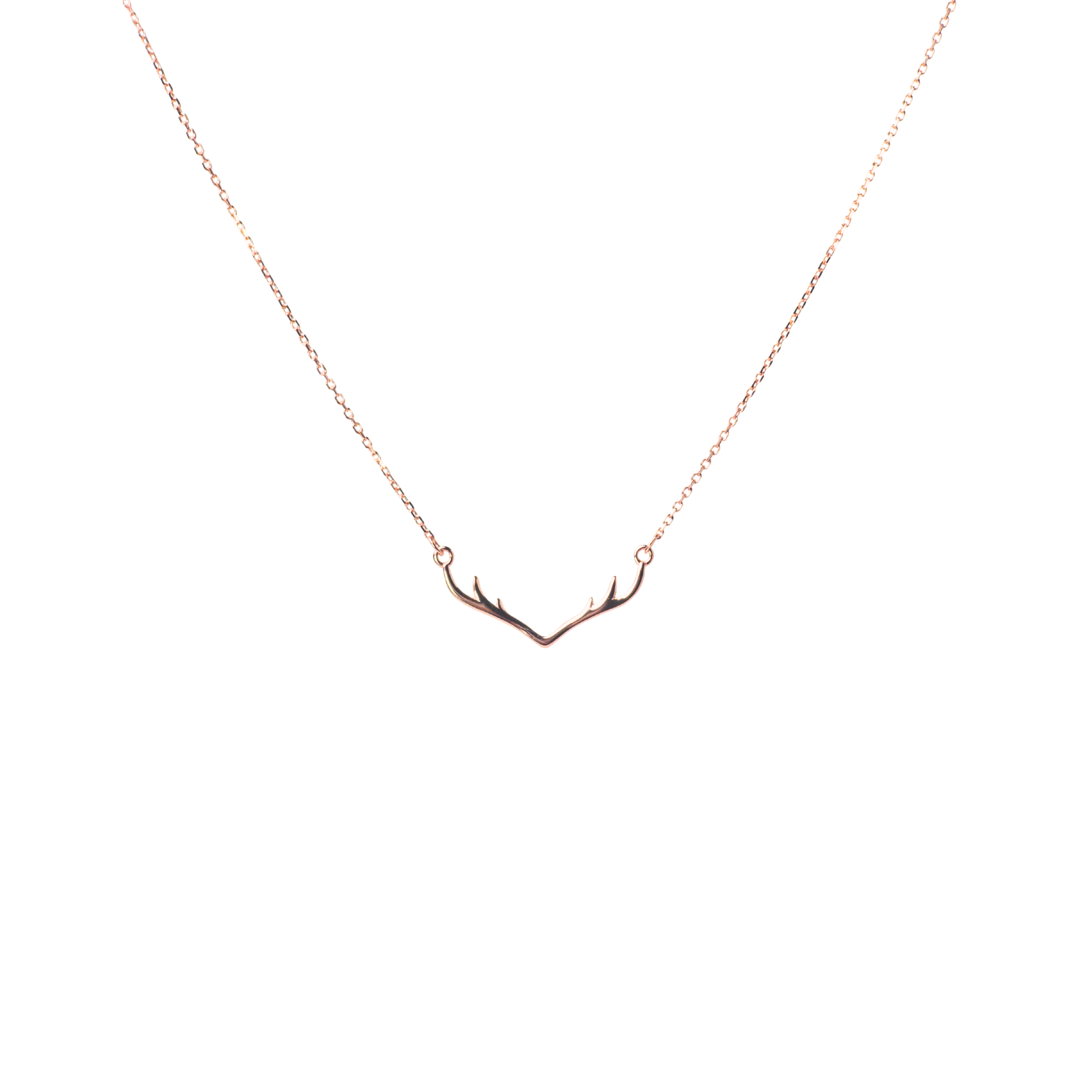 Rose Gold Antler Necklace