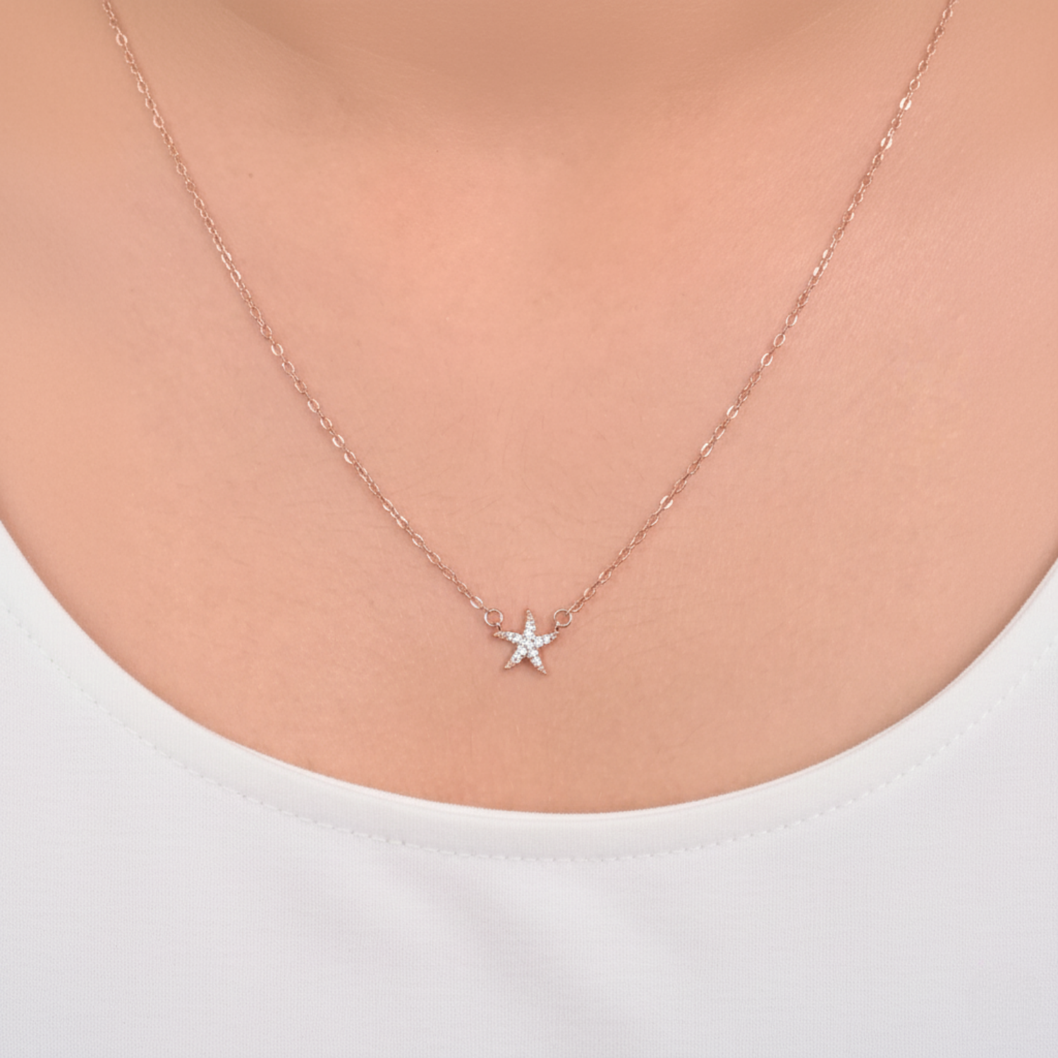 Rose Gold Starfish Necklace