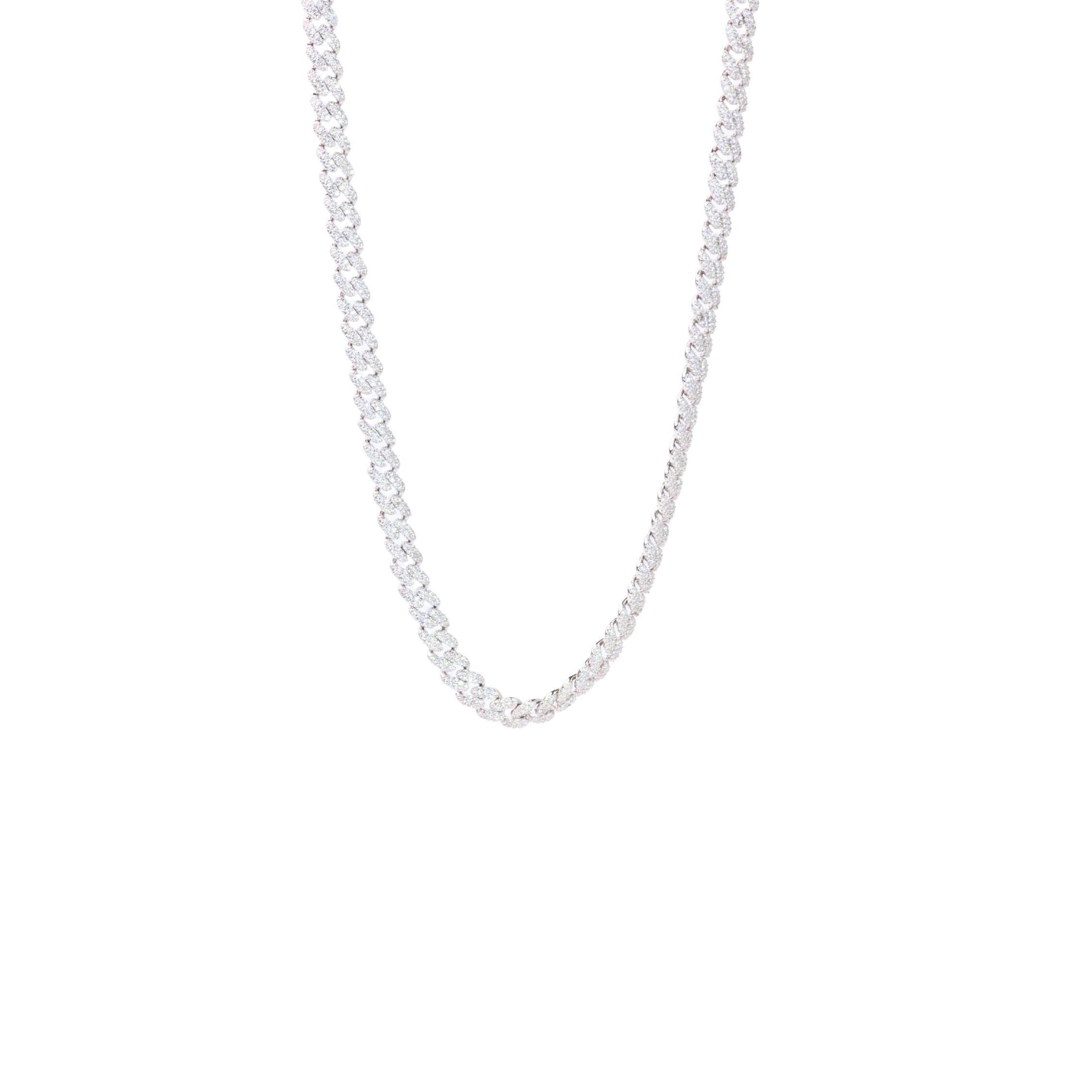 Silver Diamond Rope Chain For Him