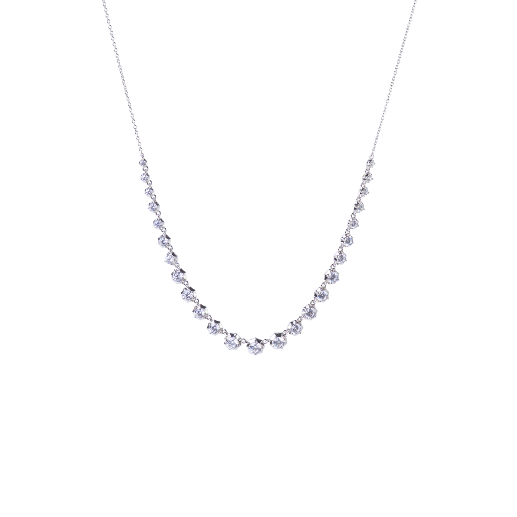 Silver Diamond Spark Necklace