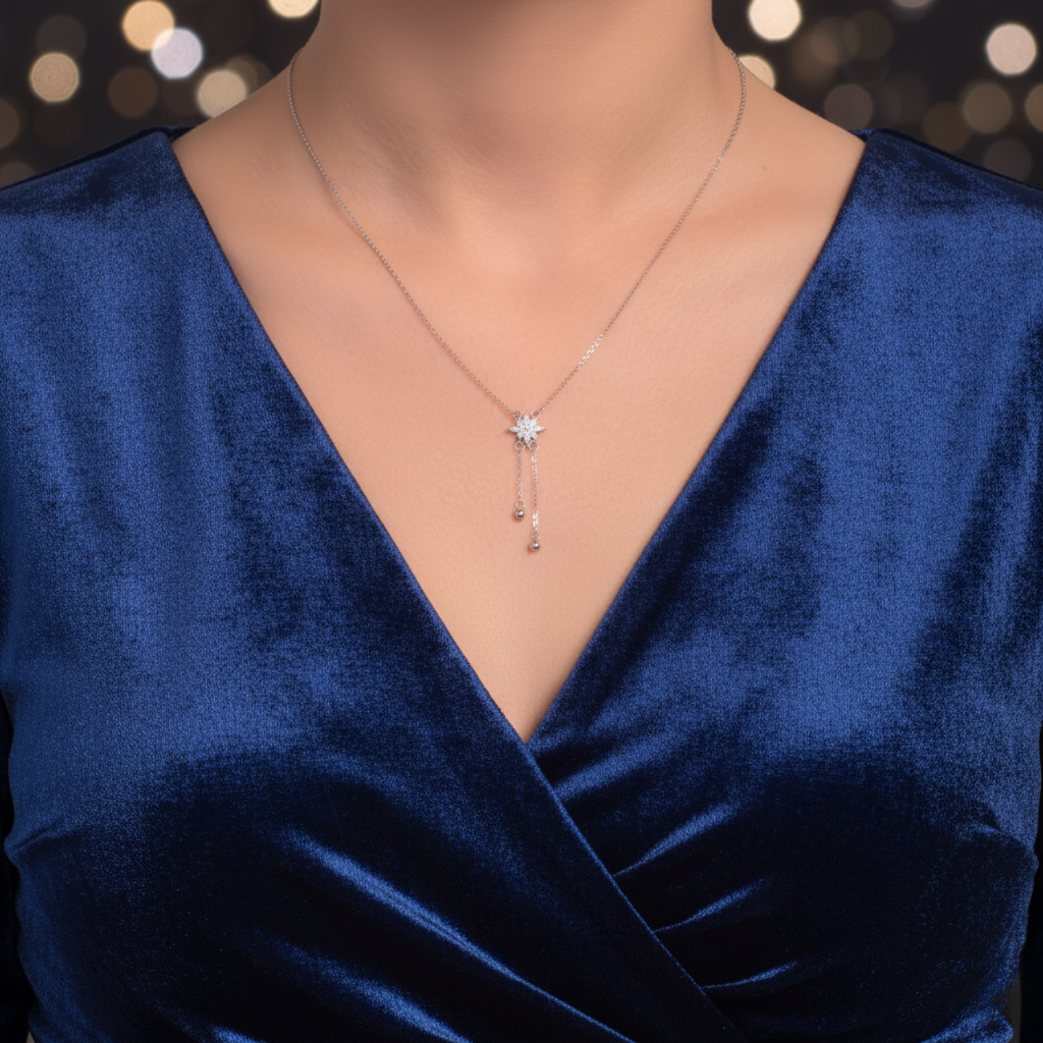 Silver Star Shine Necklace