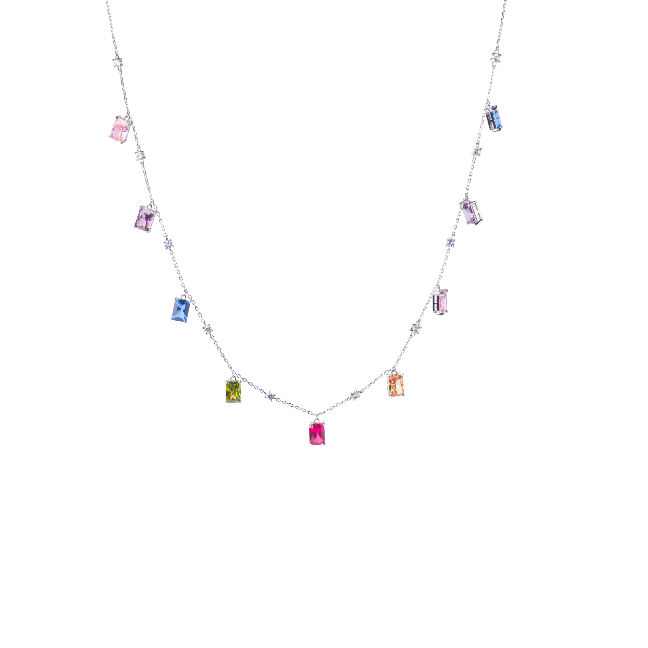 Rainbow Queens Silver Necklace