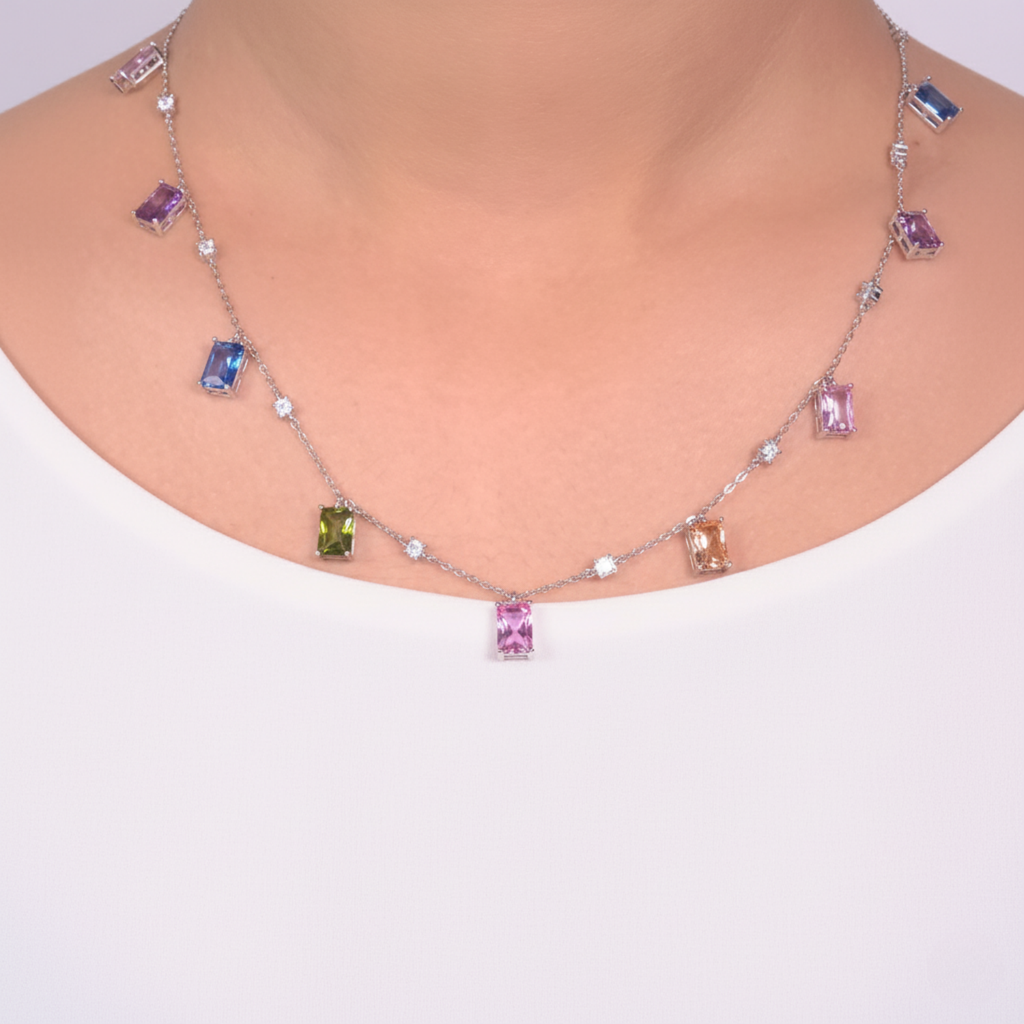 Rainbow Queens Silver Necklace