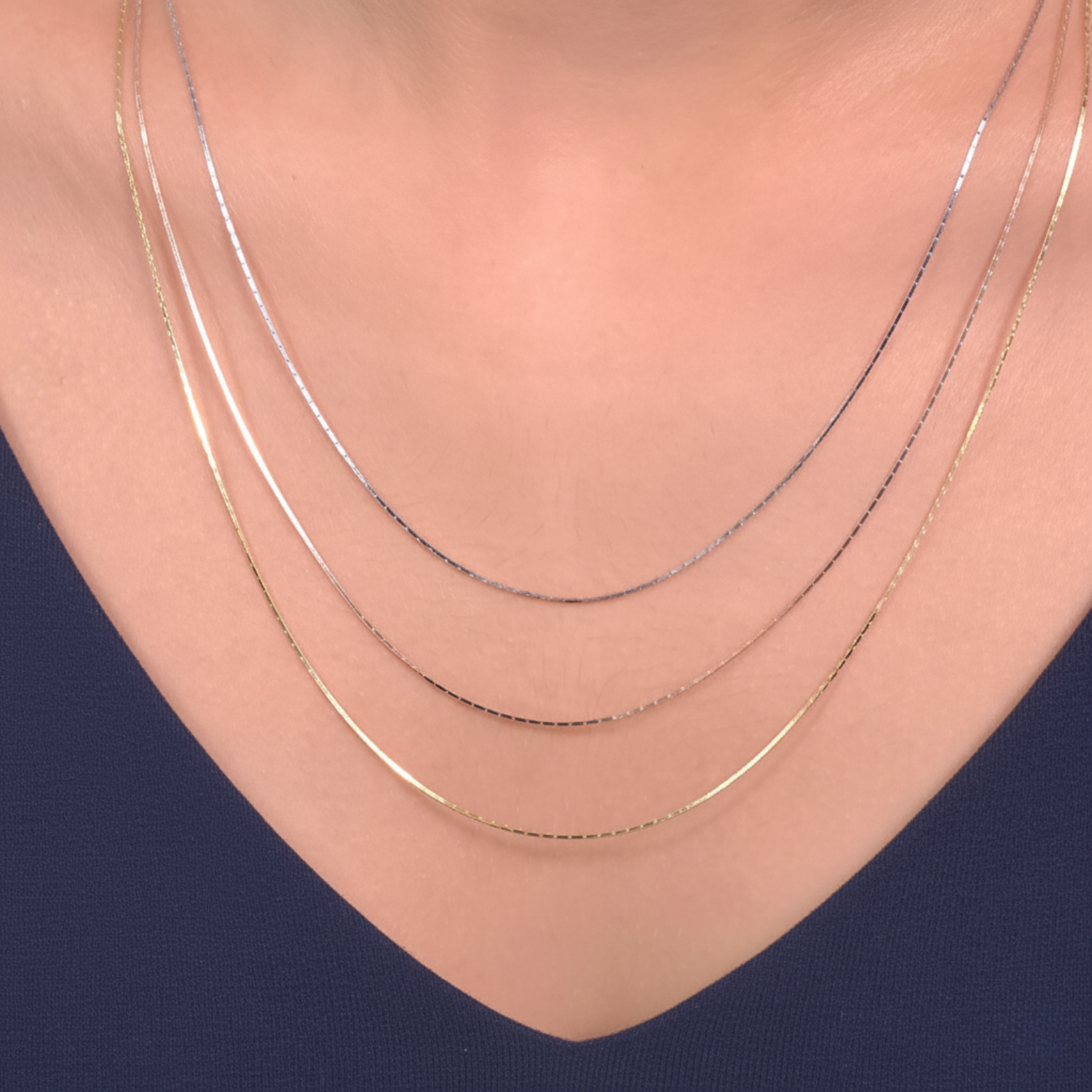 Three-tone Layered Necklace