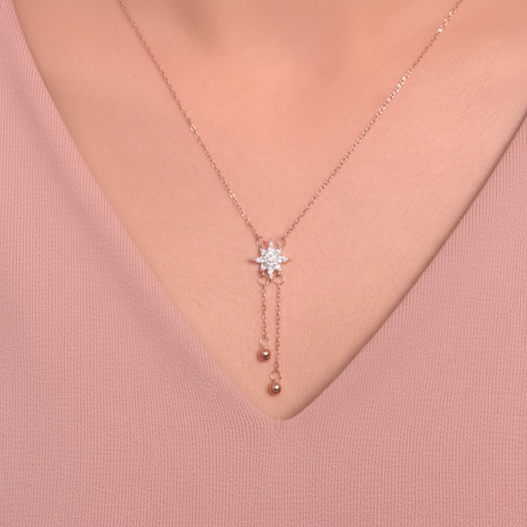 Rose Gold Star Shine Necklace