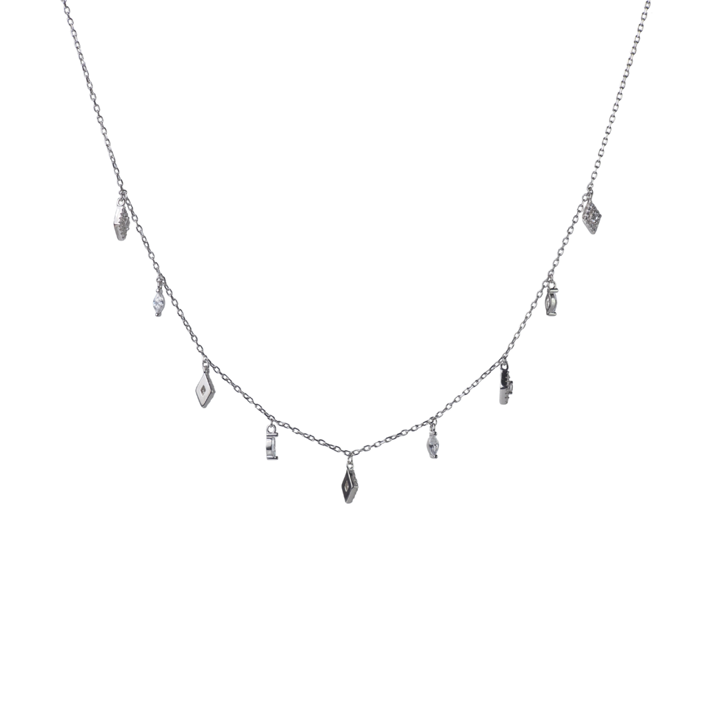 Silver Prism Charm Necklace