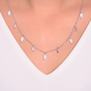 Silver Prism Charm Necklace