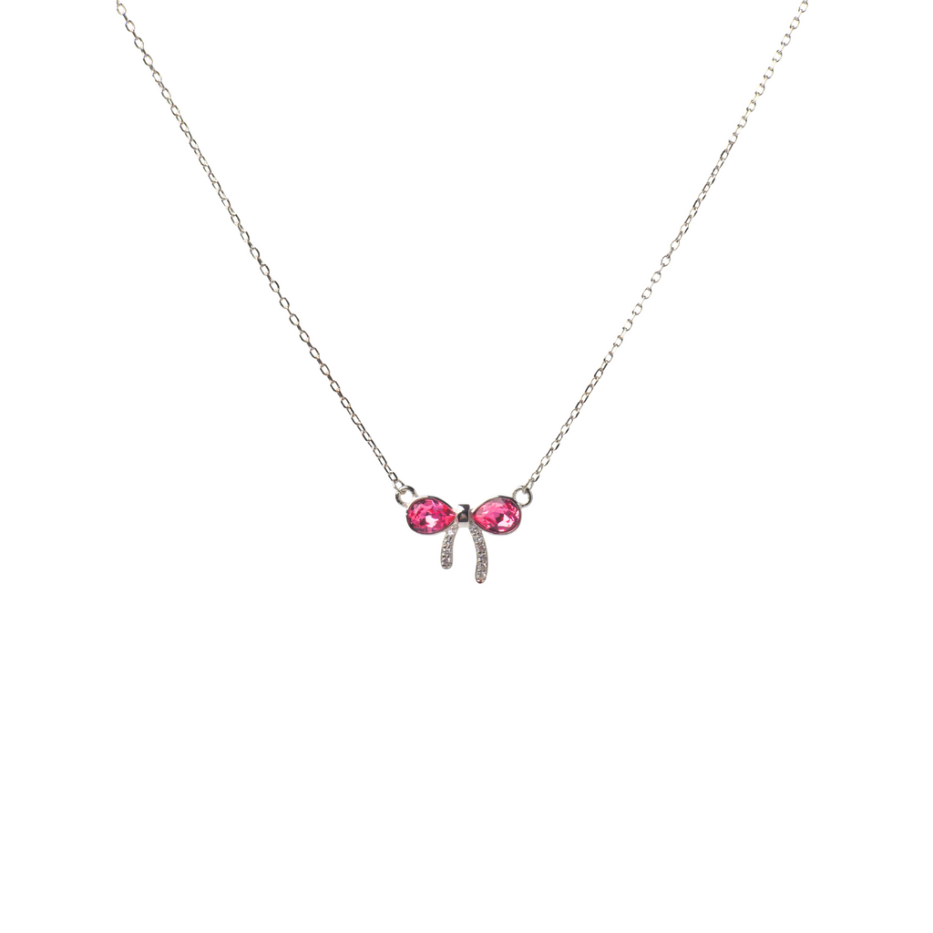 Cute Pink Bow Necklace