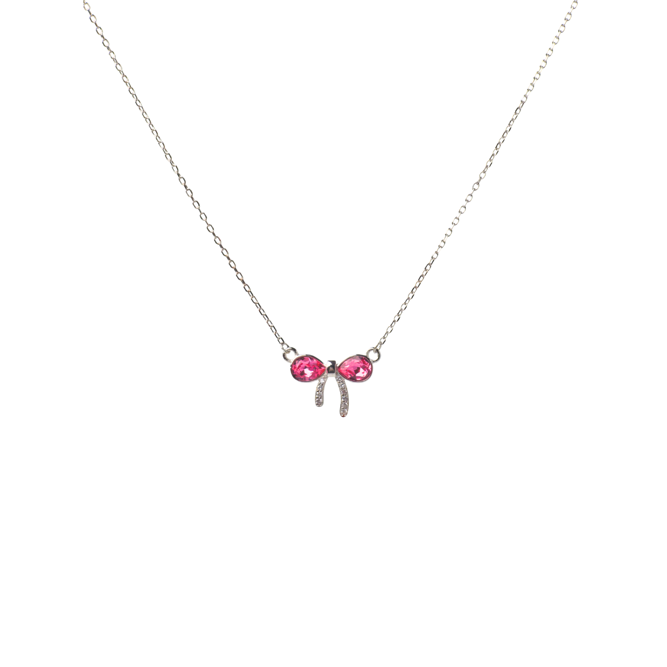 Cute Pink Bow Necklace