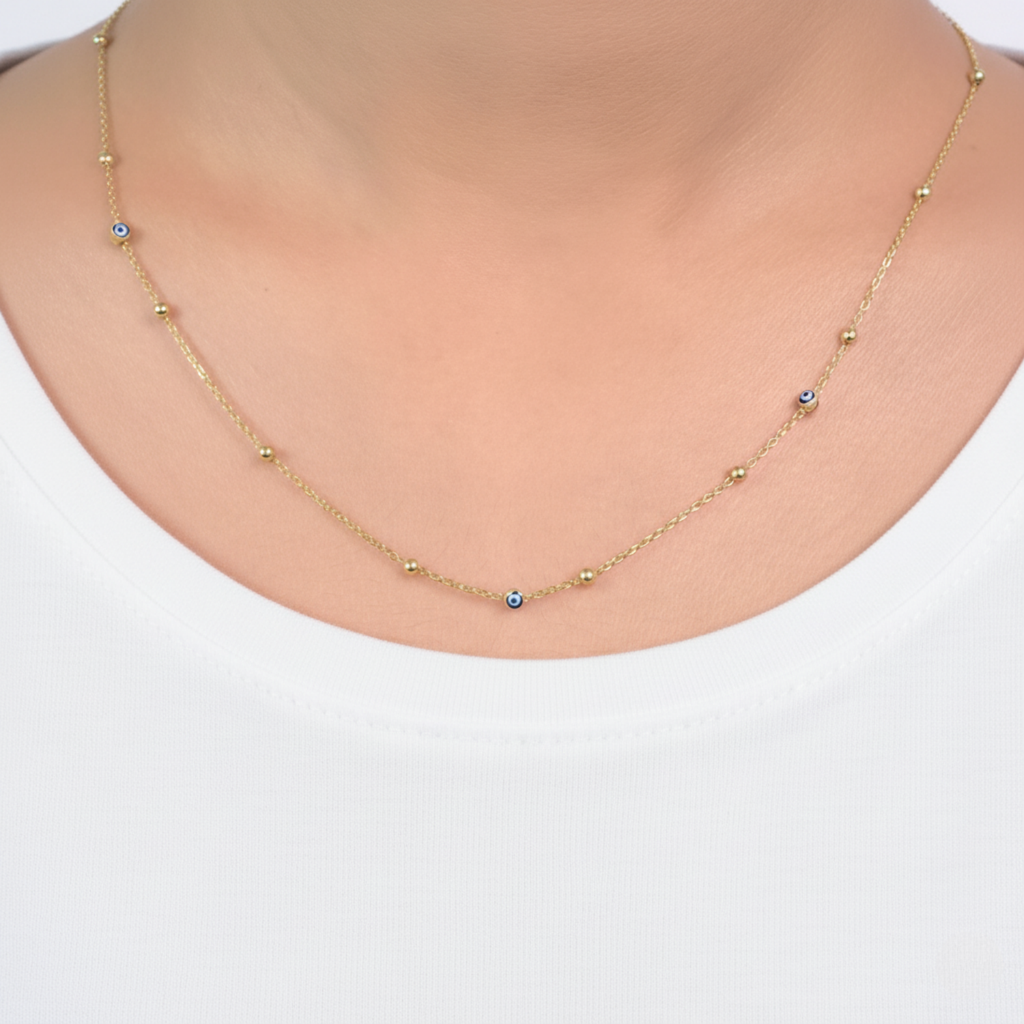 Minimal Evil Eye Gold Chain