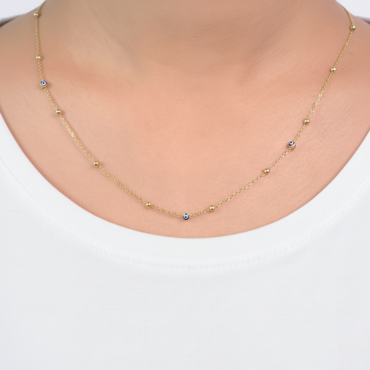 Minimal Evil Eye Gold Chain