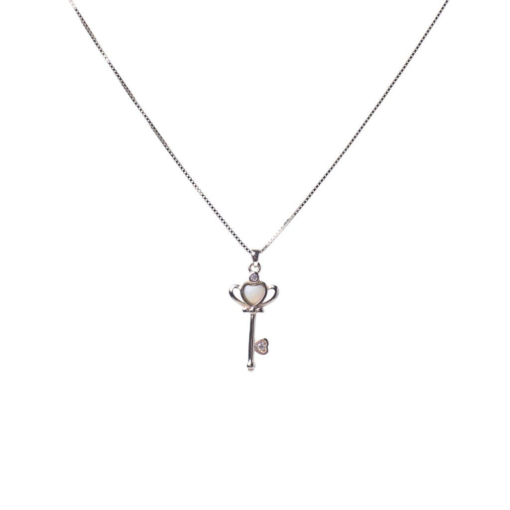 Silver Key Love Pendant