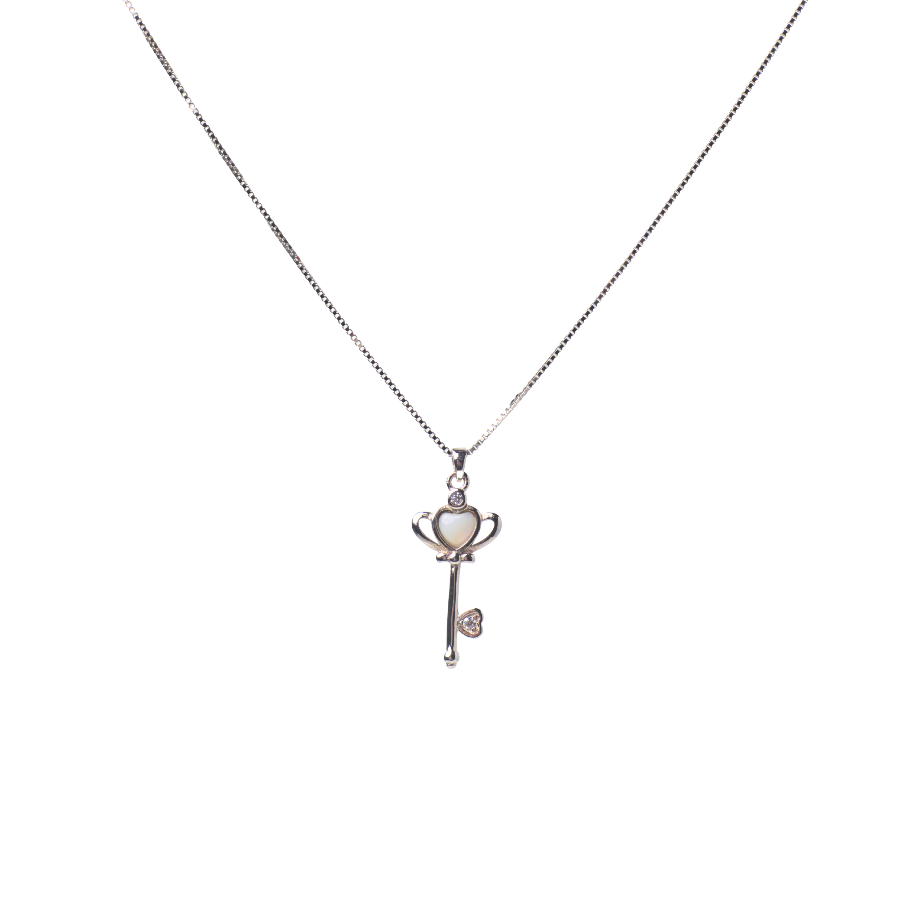 Silver Key Love Pendant